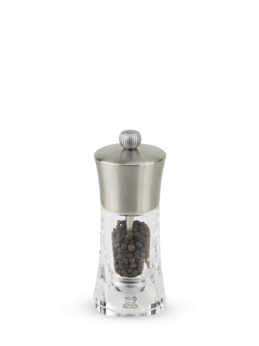 Ouessant Manual Pepper Mill In Stainless Steel And Acrylic 14 Cm 5 5in Peugeot Saveurs