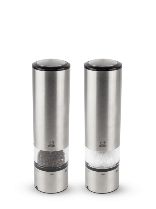 Elis Sense U Select Electric Salt And Pepper Mills In Stainless Steel 20 Cm Peugeot Saveurs