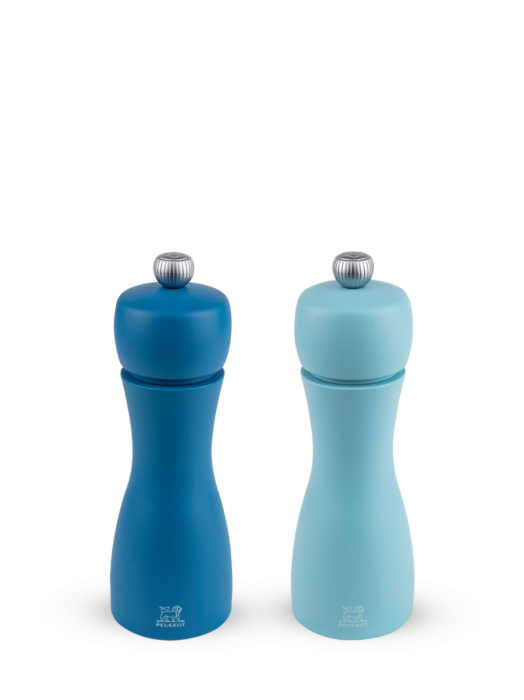 Get Tahiti Manual Salt And Pepper Mill Duo Beech Wood Petrol Blue And Sky Blue 15 Cm Peugeot Saveurs For iPhone