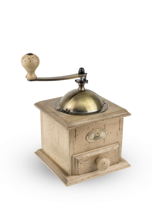 Antique Manual Coffee Mill In Hand Aged Beechwood 21 Cm 8in