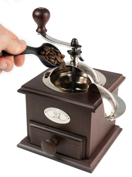 Nostalgie Manual Coffee Mill In Walnut Stained Beechwood 21 Cm